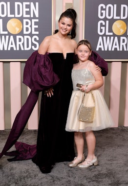 BEVERLY HILLS, CALIFORNIA - JANUARY 10: (L-R) Selena Gomez and Gracie Elliot Teefey attend the 80th ...