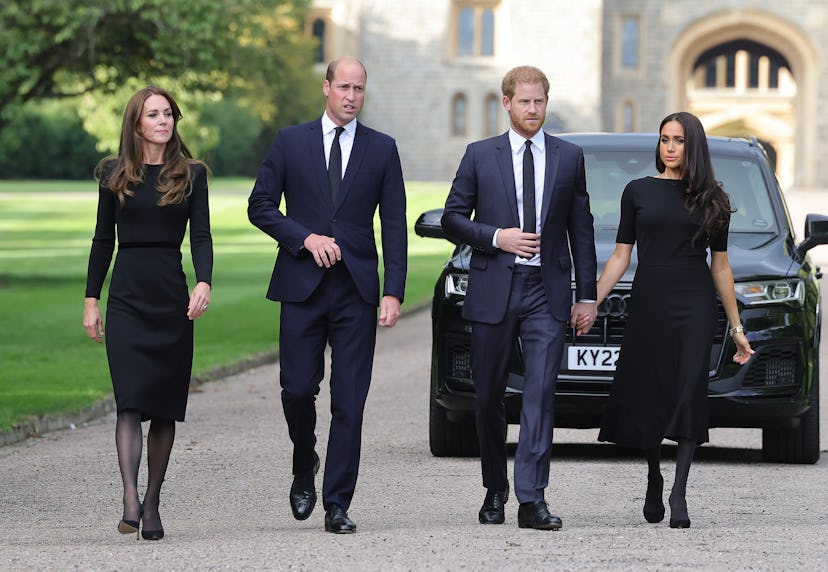 Catherine, Princess of Wales, Prince William, Prince of Wales, Prince Harry, Duke of Sussex, and Meg...