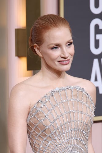Jessica Chastain attends the 80th Annual Golden Globe Awards at The Beverly Hilton on January 10, 20...