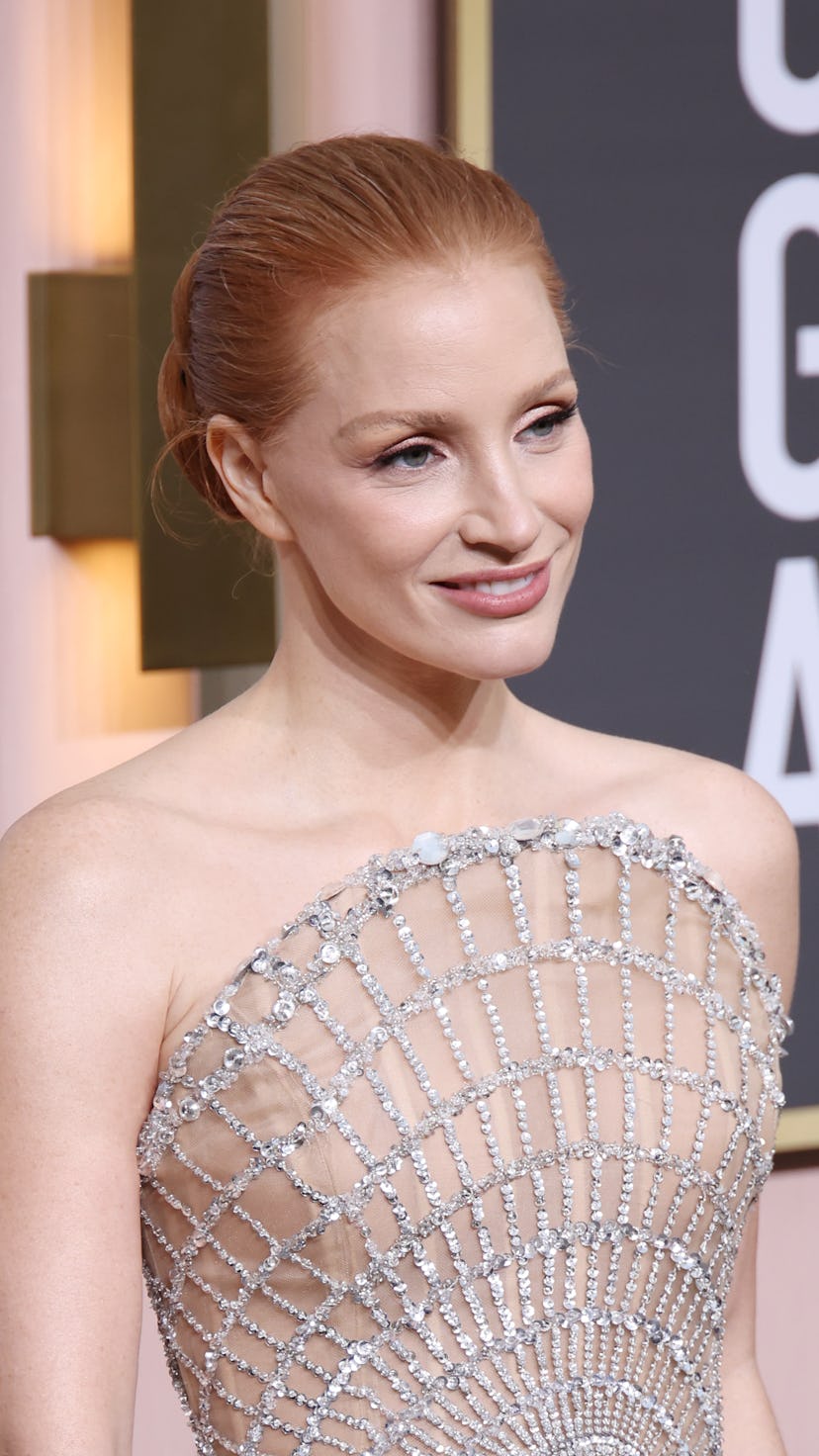 Jessica Chastain attends the 80th Annual Golden Globe Awards at The Beverly Hilton on January 10, 20...