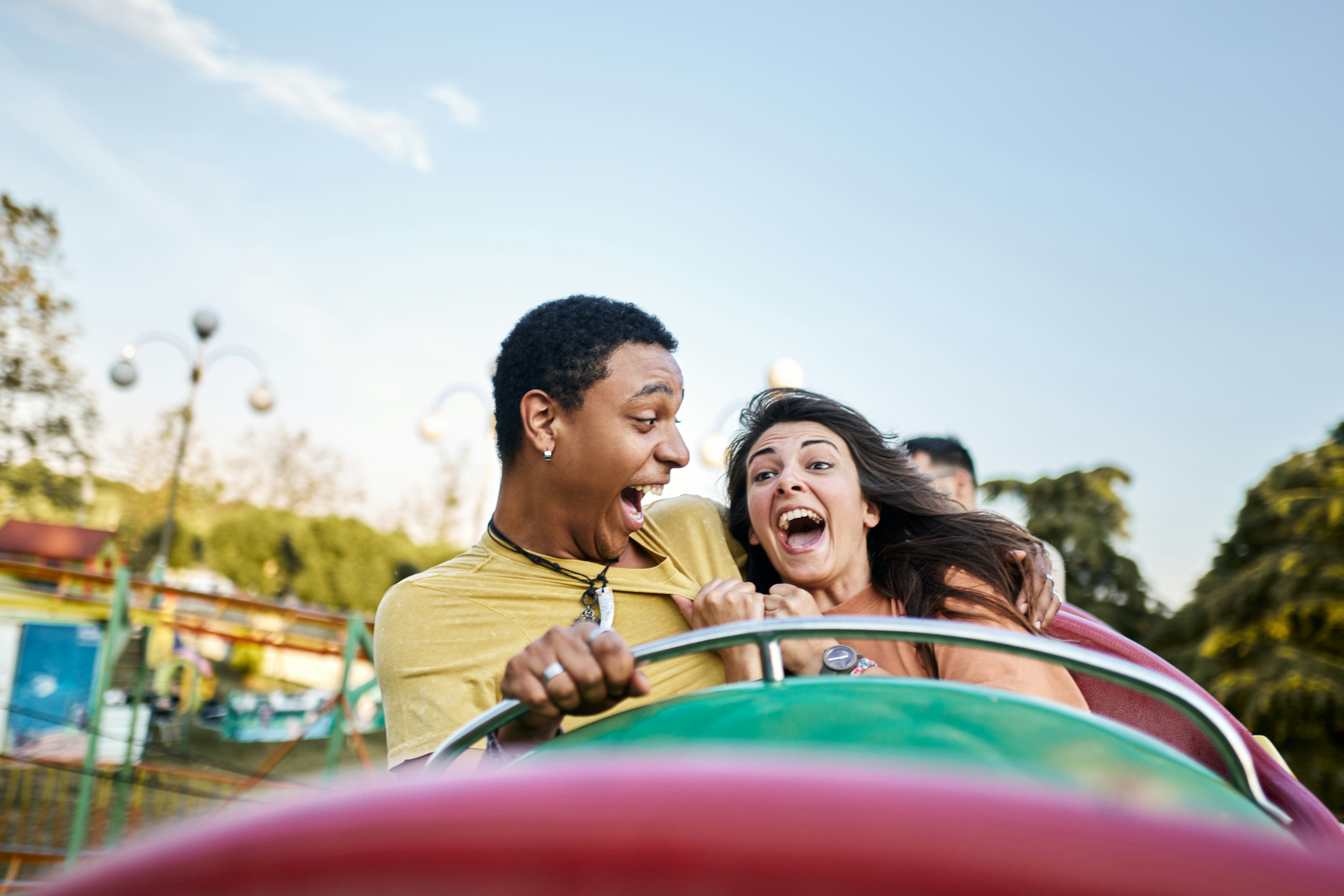 Taking someone on a theme park date could be a fun way to have an active experience together.