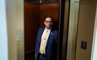 UNITED STATES - JANUARY 12: Rep. George Santos, R-N.Y., is seen in the U.S. Capitol on Thursday, Jan...
