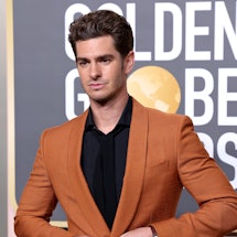 Andrew Garfield had a flirty exchange with journalist Amelia Dimoldenberg at the Golden Globes. Phot...