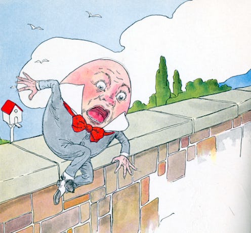 Humpty Dumpty Illustration (by Blanche Fisher Wright), from the book 'Jolly Mother Goose'  