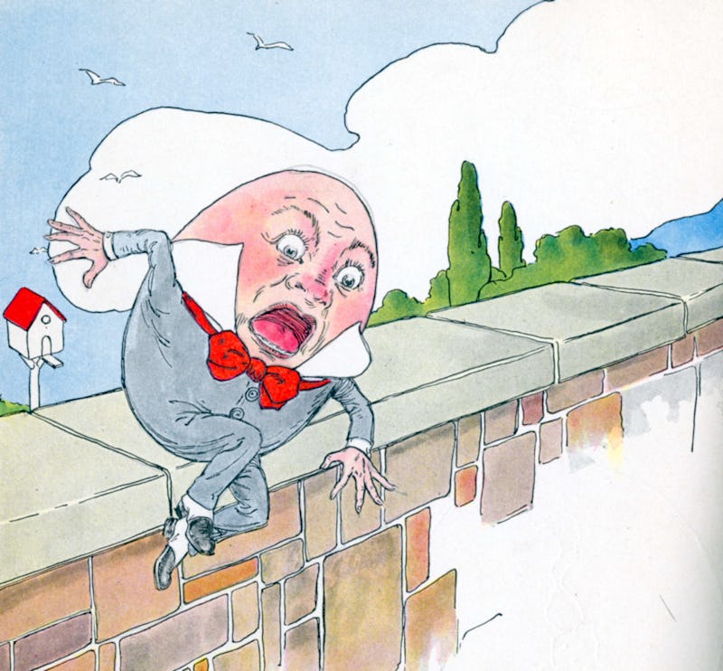 Humpty Dumpty Illustration (by Blanche Fisher Wright), from the book 'Jolly Mother Goose'  