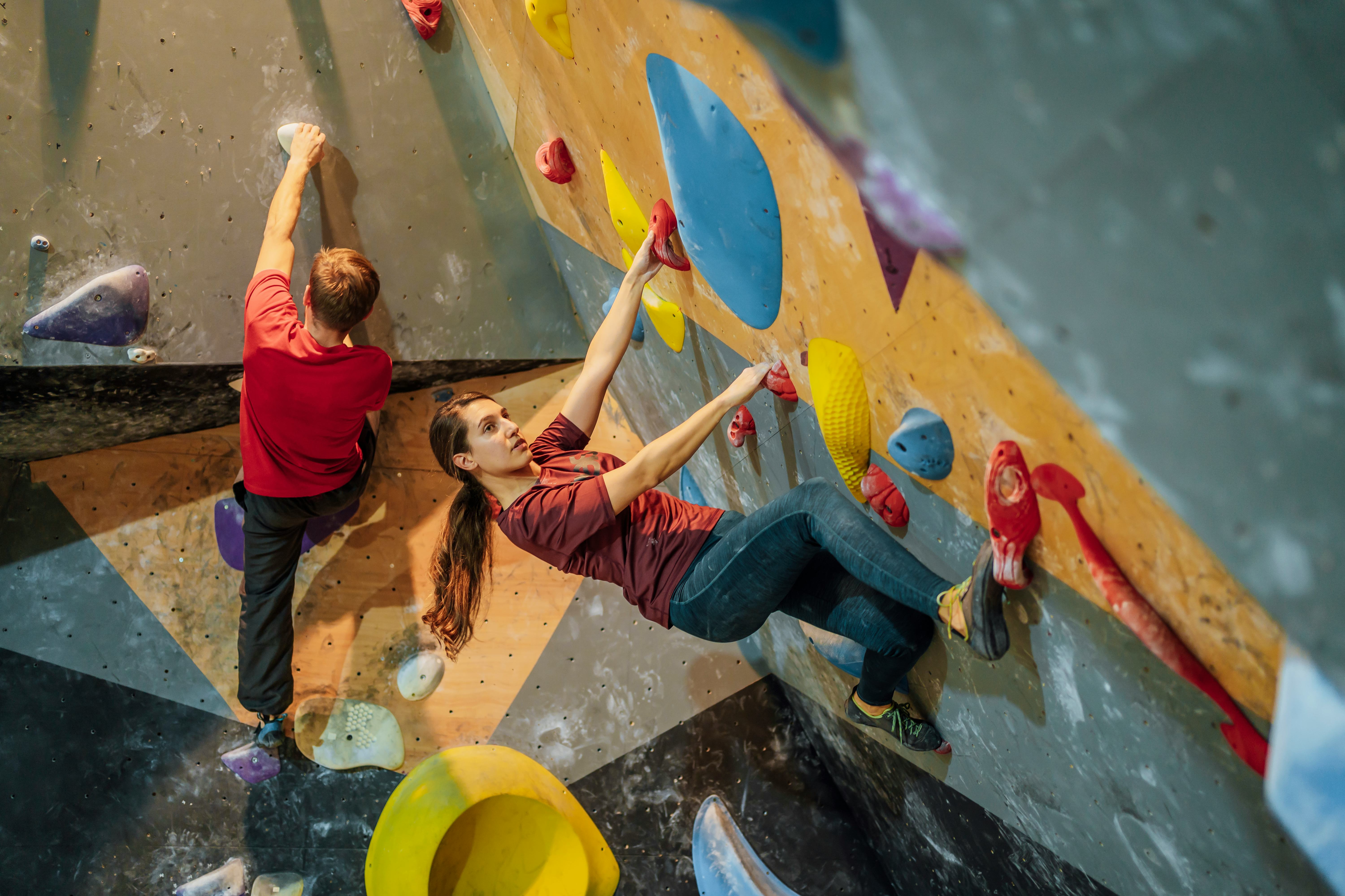Rock climbing is a fun athletic date idea.