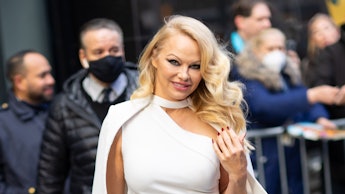 NEW YORK, NEW YORK - MARCH 23: Pamela Anderson at Good Morning America on March 23, 2022 in New York...