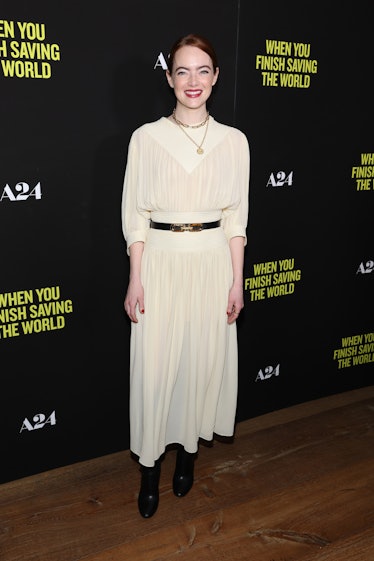 Emma Stone attends the screening of "When You Finish Saving The World"