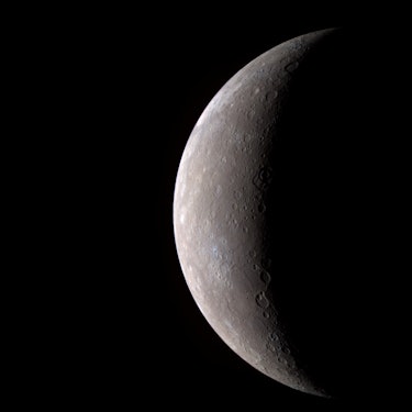 IN SPACE:  In this handout from NASA, Mercury is seen from the Messenger spacecraft January 14, 2008...