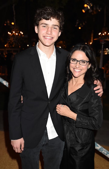 HOLLYWOOD, CA - MARCH 24:  Actress Julia Louis-Dreyfus (R) and son Charles Hall attend the "VEEP" se...
