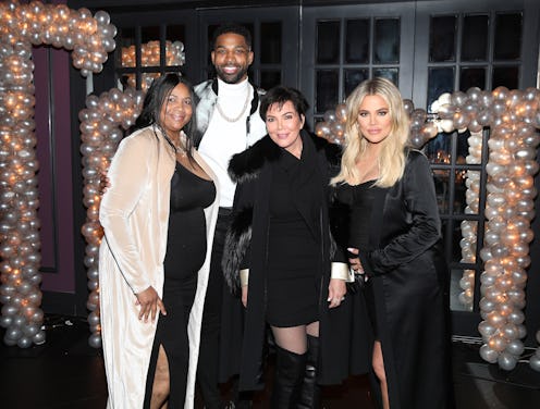 LOS ANGELES, CA - MARCH 10: Andrea Thompson, Tristan Thompson, Kris Jenner and Khloe Kardashian pos...