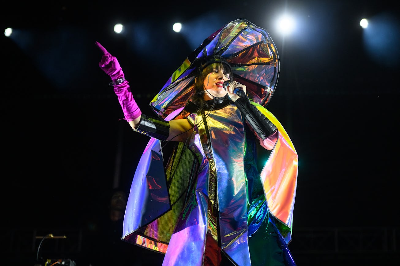 CHICAGO, ILLINOIS - SEPTEMBER 18: Karen O of The Yeah Yeah Yeahs performs on stage during Riot Fest ...