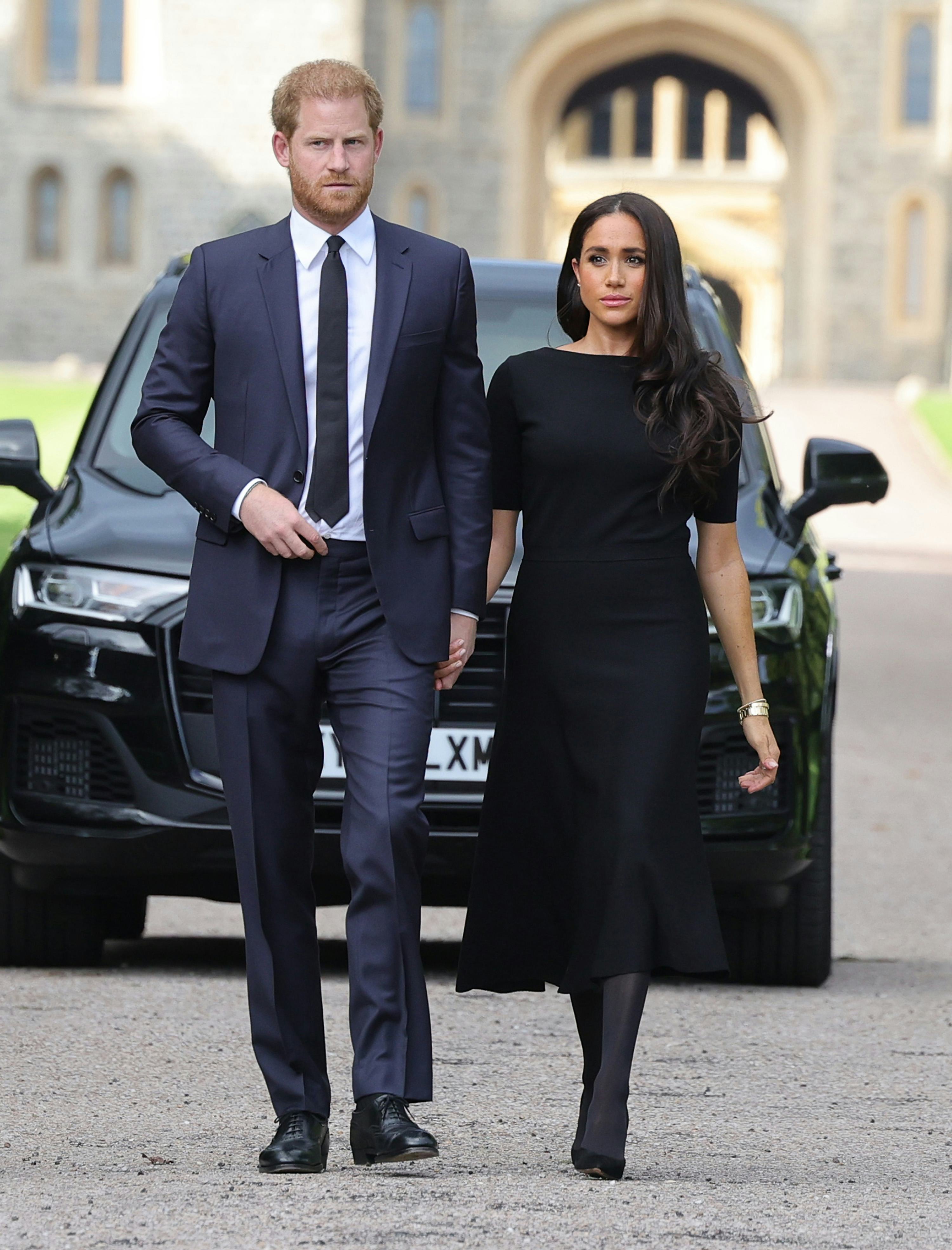 WINDSOR, ENGLAND - SEPTEMBER 10: Prince Harry, Duke of Sussex, and Meghan, Duchess of Sussex arrive &hellip;