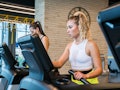 A woman on a treadmill tries walking workouts from TikTok for cardio exercise.