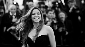 Colombian singer Shakira arrives for the screening of the film "Elvis" during the 75th edition of th...