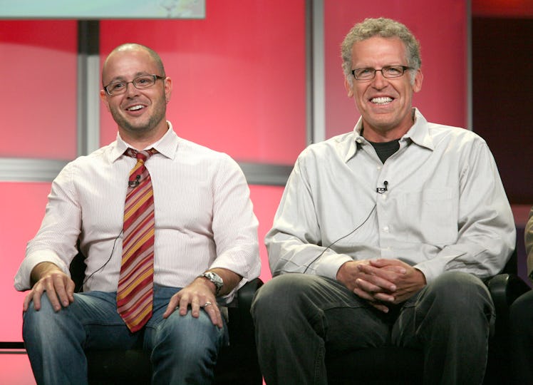 LOS ANGELES, CA - JULY 17: Executive producers Damon Lindelof and Carlton Cuse answer questions duri...