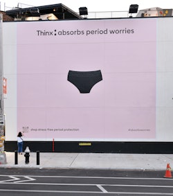 NEW YORK, NEW YORK - SEPTEMBER 12: Thinx Unveils Interactive Billboard Experience In Brooklyn, NY To...
