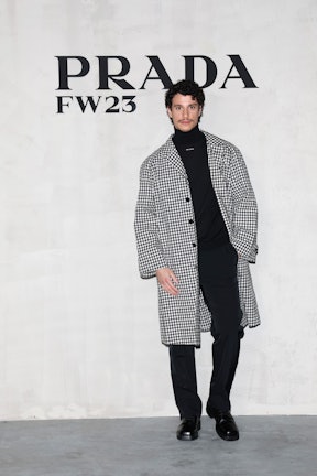 MILAN, ITALY - JANUARY 15: Adam DiMarco attends Prada Fall/Winter 2023/2024 Menswear Fashion Show on...
