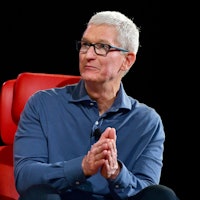 BEVERLY HILLS, CALIFORNIA - SEPTEMBER 07: Chief Executive Officer of Apple Tim Cook speaks onstage d...