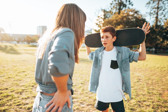mother arguing with the son