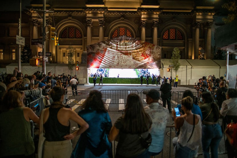 Fans outside the Metropolitan Museum of Art during the Met Gala.
