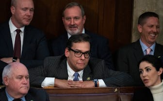 UNITED STATES - JANUARY 4: Rep.-elect George Santos, R-N.Y., is seen of the floor during Speaker of ...