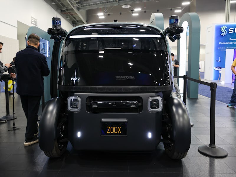 LAS VEGAS, NEVADA - JANUARY 5: Zoox's autonomous electric vehicle is displayed at CES, the world's l...
