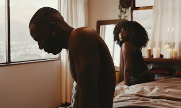 Shot of a young couple having an argument in the bedroom at home