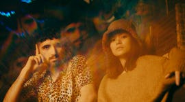 Two friends gaze into a camera during a double-exposure portrait as they consider the most romantic ...