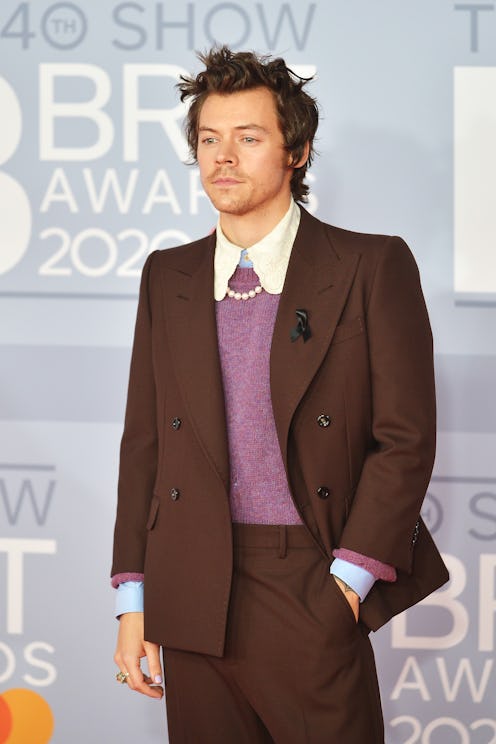LONDON, ENGLAND - FEBRUARY 18: (EDITORIAL USE ONLY) Harry Styles attends The BRIT Awards 2020 at The...