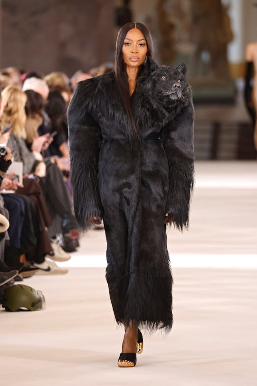 Naomi Campbell walks the runway during the Schiaparelli Haute Couture Spring/Summer 2023