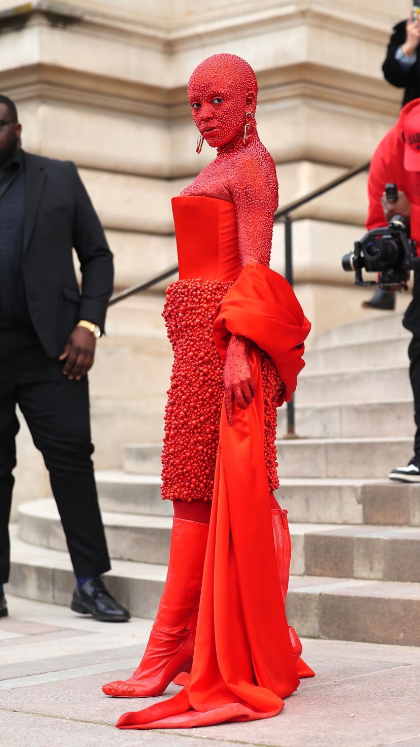 PARIS, FRANCE - JANUARY 23: Doja Cat attends the Schiaparelli Haute Couture Spring Summer 2023 show ...