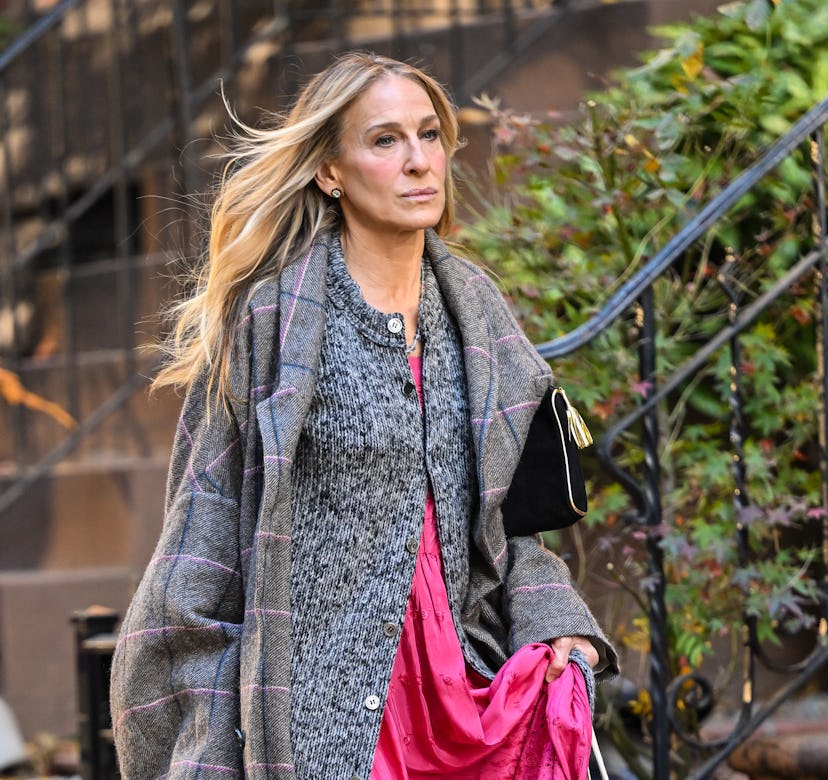 Sarah Jessica Parker is seen on the set of "And Just Like That..." Season 2