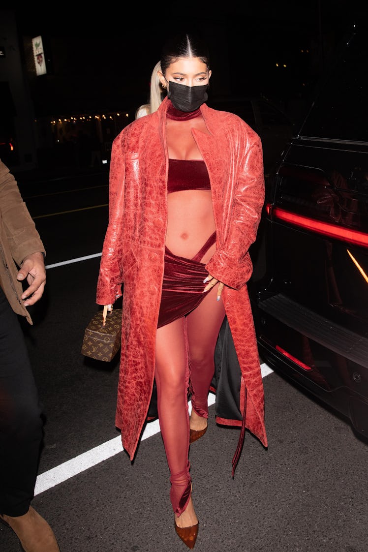 Kylie Jenner, a Leo, wears red, a color associated with her zodiac sign, as she steps out to an even...