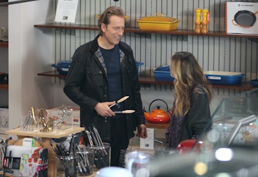 John Corbett and Sarah Jessica Parker are seen on the set of "And Just Like That."