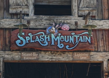 Splash Mountain sign in Critter Country at Disneyland in Anaheim, CA, on Wednesday, August 10, 2022.