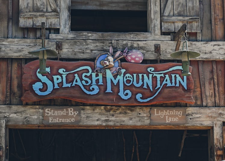 Splash Mountain sign in Critter Country at Disneyland in Anaheim, CA, on Wednesday, August 10, 2022.