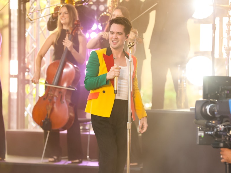 NEW YORK, NY - AUGUST 19: Brendon Urie of Panic at the Disco is seen performing on NBC's 'Today' sho...
