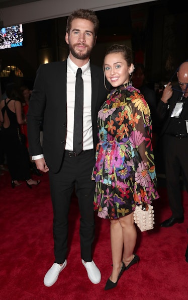 Liam Hemsworth and Miley Cyrus attend the premiere of Disney And Marvel's "Thor: Ragnarok" 