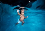 baby swimming for an article on aquarius names