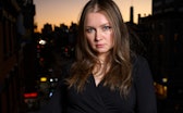 Anna Delvey on the fire escape of her East Village apartment, while on house arrest on November 7, 2...
