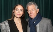 NEW YORK, NEW YORK - DECEMBER 06: Katharine McPhee Foster and David Foster pose backstage at the new...