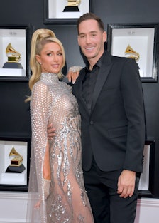 Paris Hilton and Carter Reum attend the 64th Annual GRAMMY Awards 