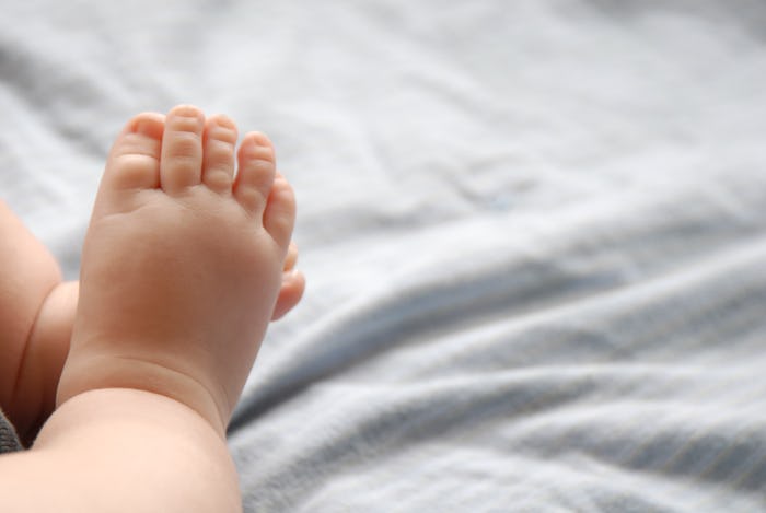 Close up of chubby baby feet. A woman in Brazil recently gave birth to a 16-pound baby boy.