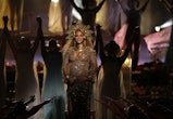 LOS ANGELES - FEBRUARY 12: Beyonce performs during THE 59TH ANNUAL GRAMMY AWARDS, broadcast live fro...
