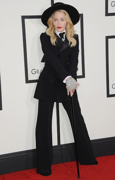 Madonna arrives at the 56th GRAMMY Awards at Staples Center 