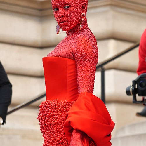 Doja Cat attends the Schiaparelli Haute Couture Spring Summer 2023 show at Paris Couture Fashion Wee...