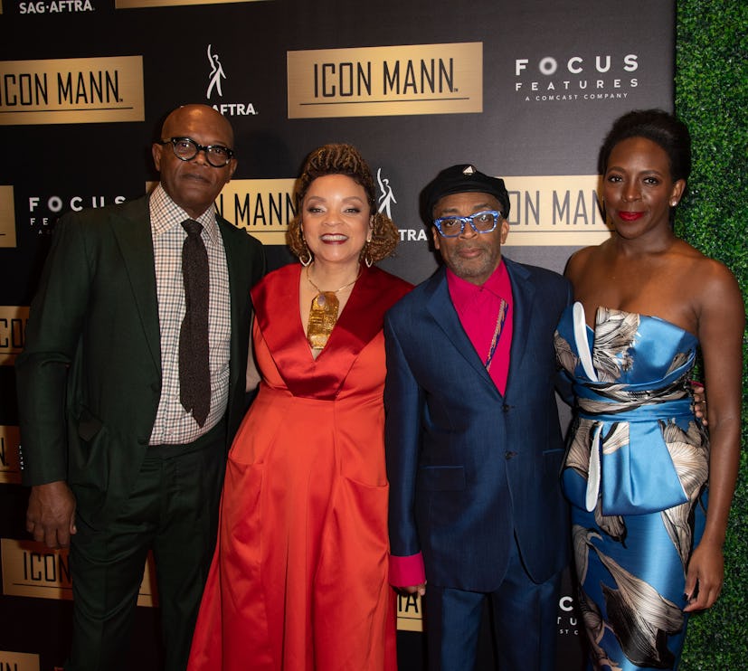Samuel L. Jackson, Ruth E. Carter, Spike Lee and Tamara Houston at the ICON MANN Power 150 Dinner in...