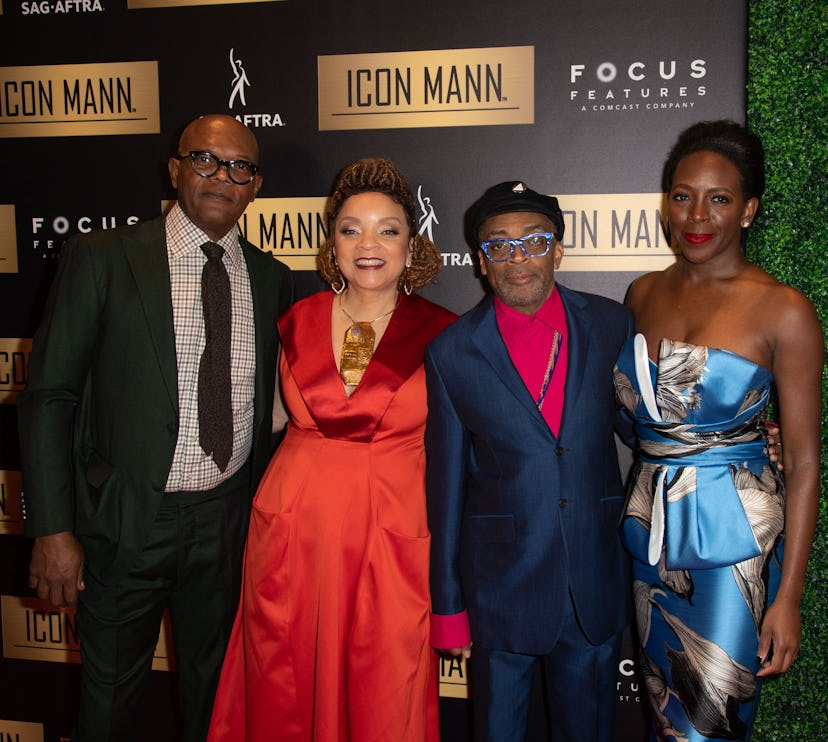 Samuel L. Jackson, Ruth E. Carter, Spike Lee and Tamara Houston at the ICON MANN Power 150 Dinner in...