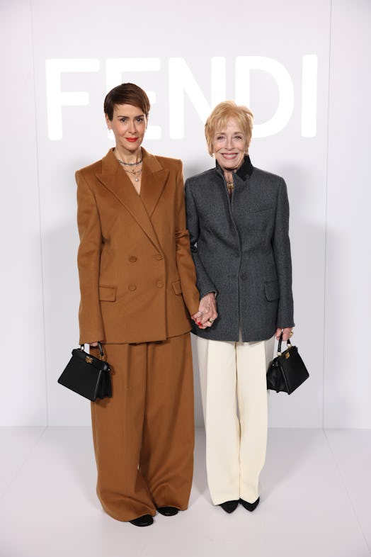  Sarah Paulson and Holland Taylor attend the Fendi Couture fashion shows 